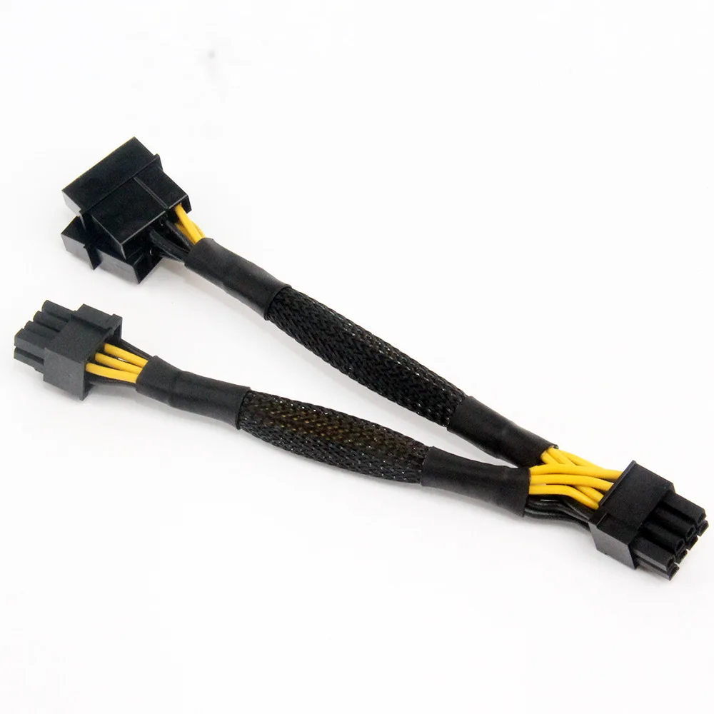 Кабель для видеокарты Molex 15 см 8 контактов двойной кабель 6 + 2 большой с 4