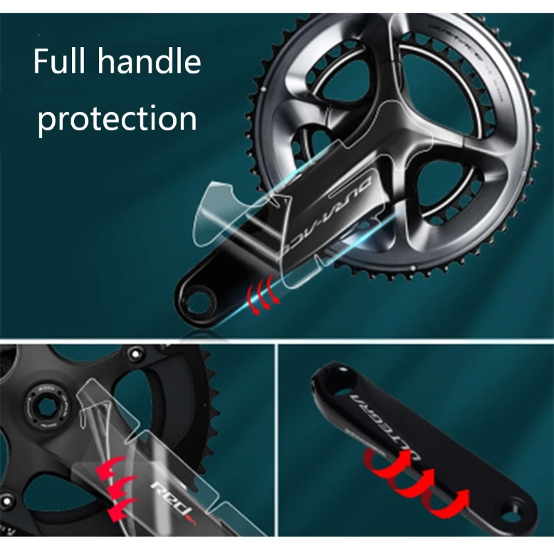 

3 Sheets Mountain Bike Crank Protective Film Cover Carbon Fiber Universal Tooth Plate Anti-collision MTB Crank Clear