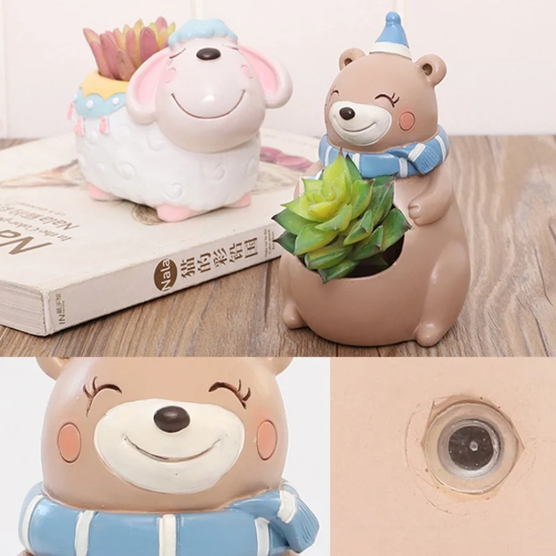 Мультяшные животные цветочный горшок плантатор для суккулентов Настольный Elephan
