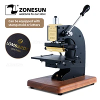 zonesun press trainer hot foil stamping machine for leather wood paper branding custom logo leather marking embossing tools