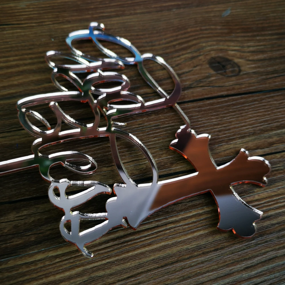 Топпер для торта цвета розового золота God Bless топпер первого причастия украшения