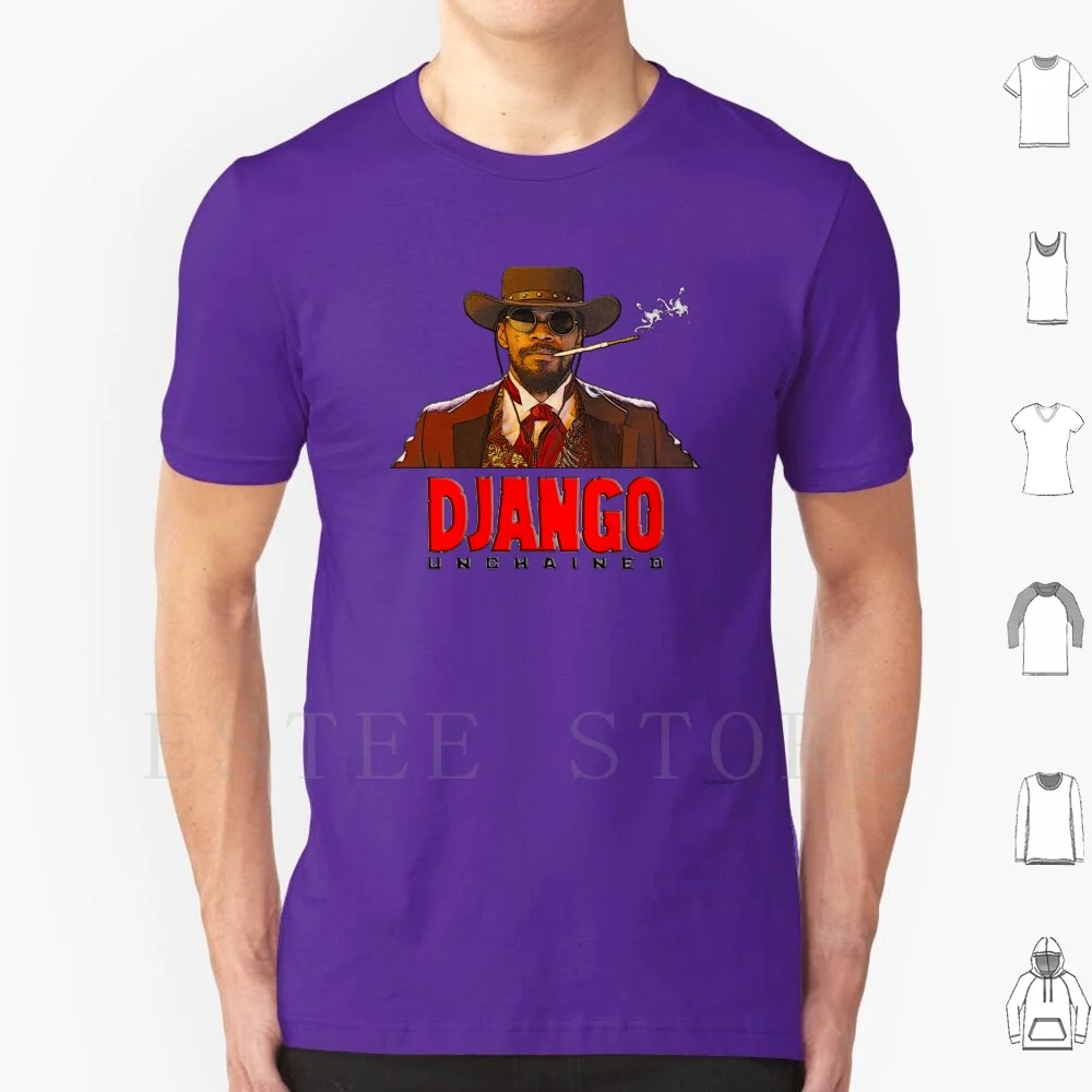 Фото Django Unchained T Shirt DIY Big Size 100% Cotton Django Unchained Quentin Tarentino Jamie Fox Tv Film Western Cowboy №1