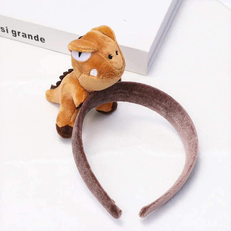 yellow hairband Красивый Веселый мультяшный динозавр повязка на голову девочки дети обруч для волос ленты аксессуары для женщин детские повязки для волос головной убор - Цвет: yellow hairband