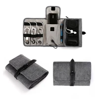travel organizer bag electronic accessories cable roll up pouch portable gear storage carrying case for charger cords sd cards