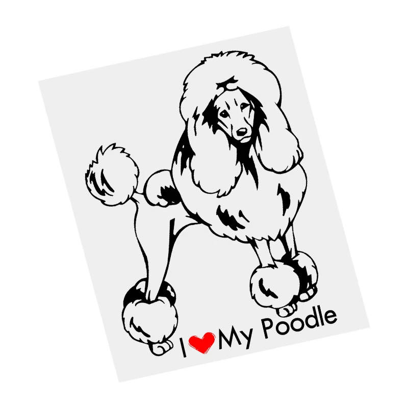 наклейки на авто Собака пуделя наклейка черная виниловая водостойкая