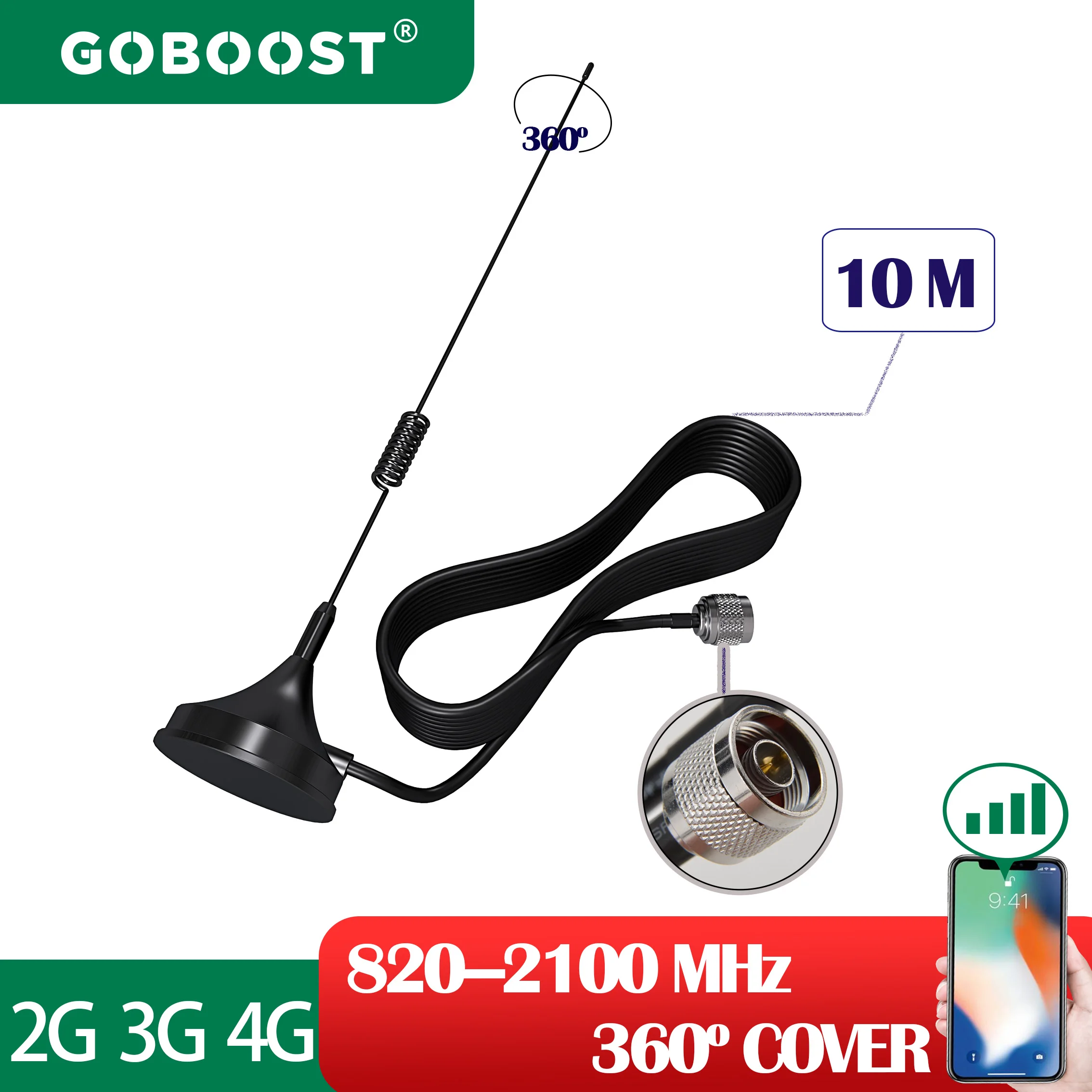 

GOBOOST 3G 4G Network Cellular Amplifier Indoor Antenna 820mhz-2100mhz For Signal Booster Internet LTE DCS WCDMA 900 1800 2100