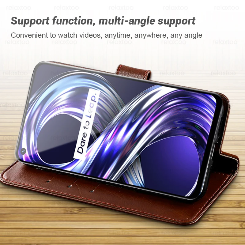 book style leather magnetic stand flip phone cover for realm realme 8i 8 i i8 realme8i rmx3151 6 6 coque fundas realmi 8i case free global shipping