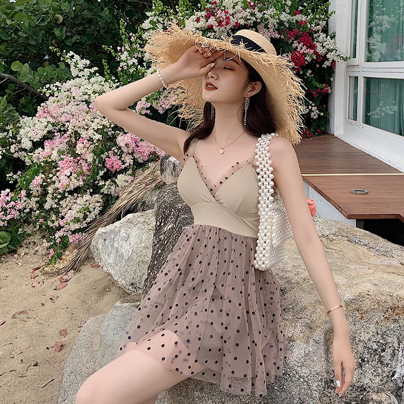 Новинка 2020 стильный купальный костюм Женская юбка с разрезом боксеры шифоновый