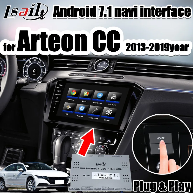 Android 7,1 gps навигация видео интерфейс коробка для CC/Arteon MQB MIB 20104-19 лет Поддержка Android Auto CarPlay по Lsailt