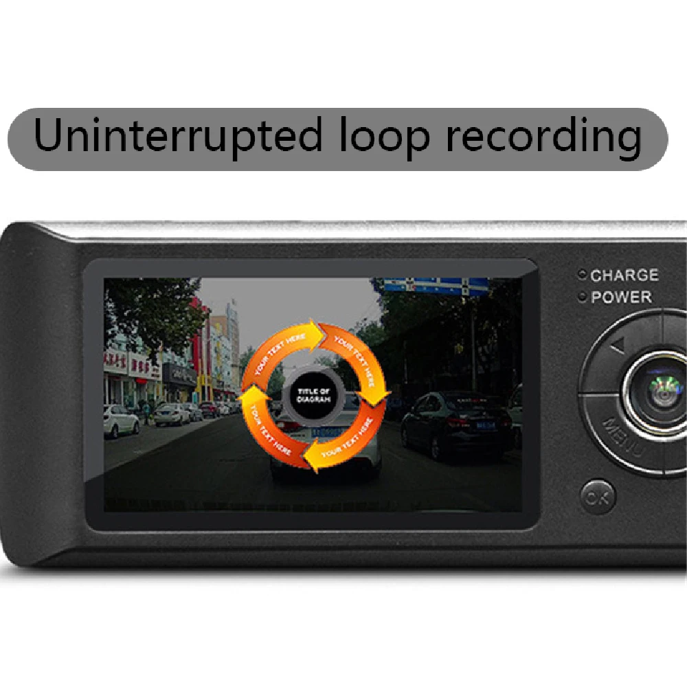 2 7 дюймовая Автомобильная камера Full HD рекордер CarLog GPS трек Передняя Задняя