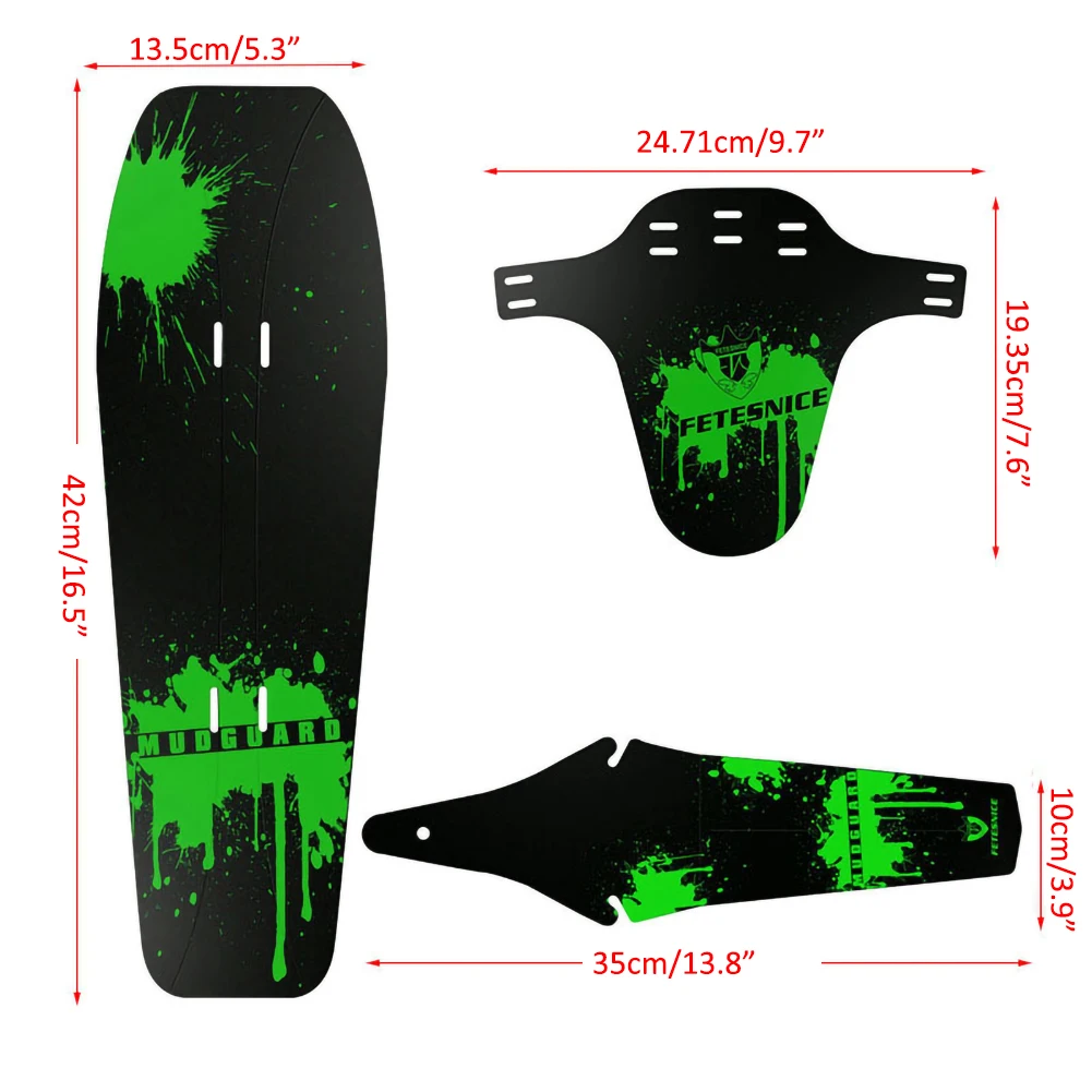 

Bicycle Mudguard MTB Mountain Bike Road Bicycle Front Rear Mudguard Fender and Front Clip-on Bicycle Down Tube Fender Set