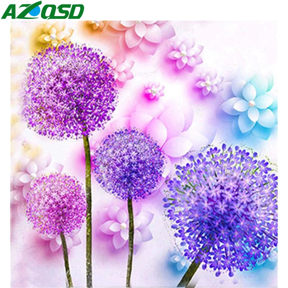 

AZQSD Diamond Painting 5D Dandelion Full Square Drill DIY Needlework Diamond Mosaic Floral Cross Stitch Full Kits Decor For Home