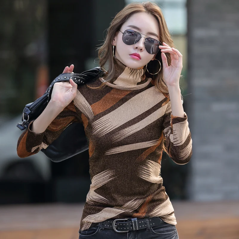 

Женская рубашка с длинным рукавом, бархатная сетчатая рубашка с высоким воротником, универсальная рубашка для осени и зимы