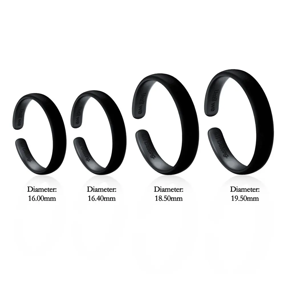 Hot Sale Fashionable Total Black Letter Ring Copper Incomplete Open Marriage Equality Theme 4 Size Fashion 2019 | Украшения и