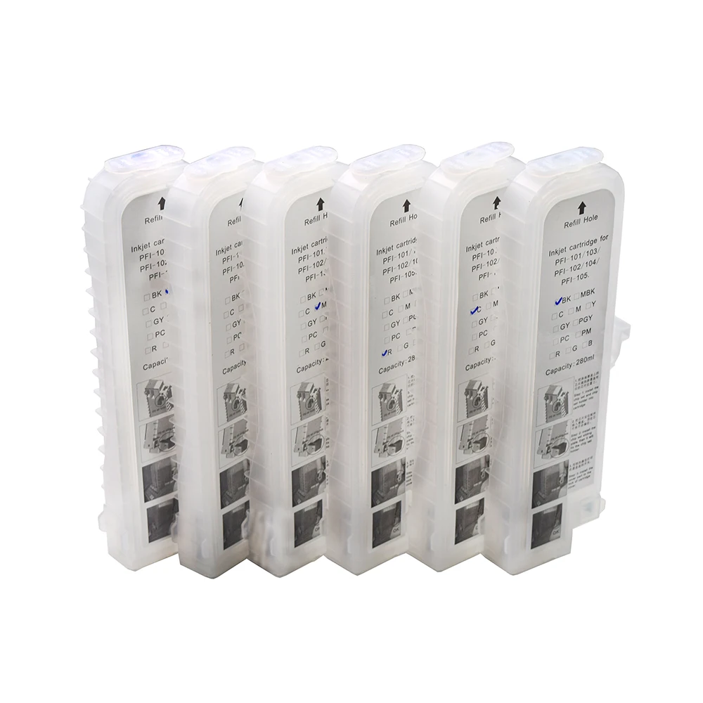 

PFI-101 PFI-102 PFI-103 PFI-104 PFI-105 PFI-106 PFI-107 Refillable Cartridge For Canon IPF500 5000 5100 605 655 750 710 770 780