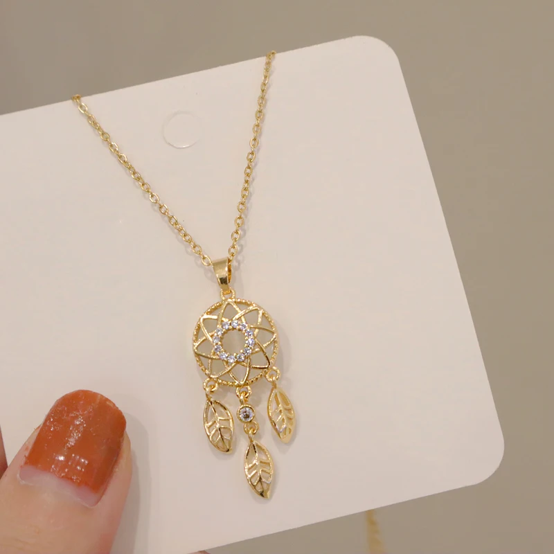 Женское Ожерелье Ловец снов из титановой стали с опалом 2021 | Украшения и