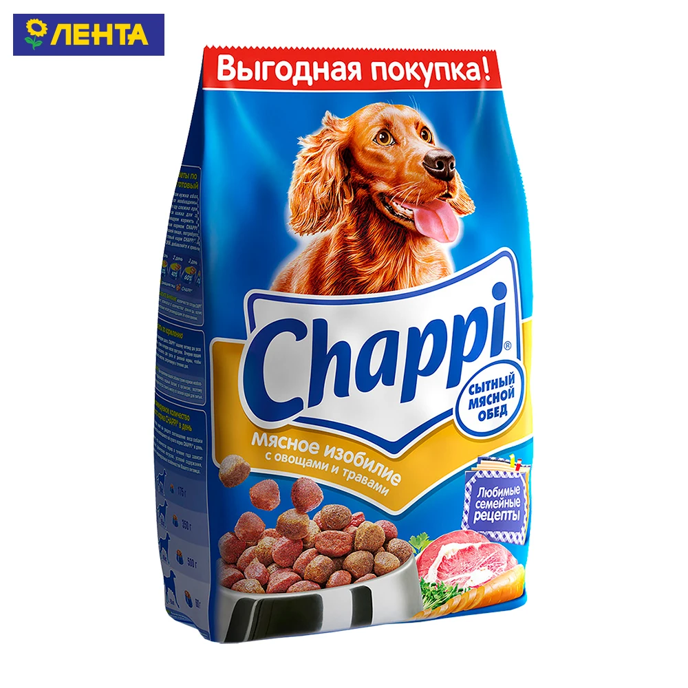 Корм для взр.собак CHAPPI Сытный мясной обед Мясн/изоб всех пород 15 кг / 2.5 |