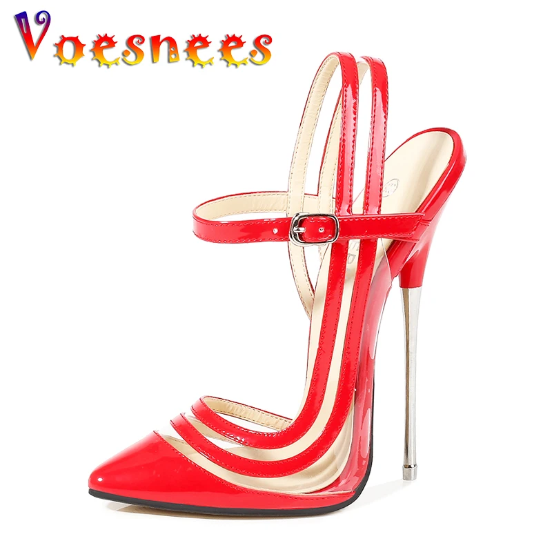 

Voesnees женские сандалии на очень высоком каблуке 16 см женские туфли на шпильке сексуальные свадебные туфли Летняя женская обувь женские сандалии с острым носком