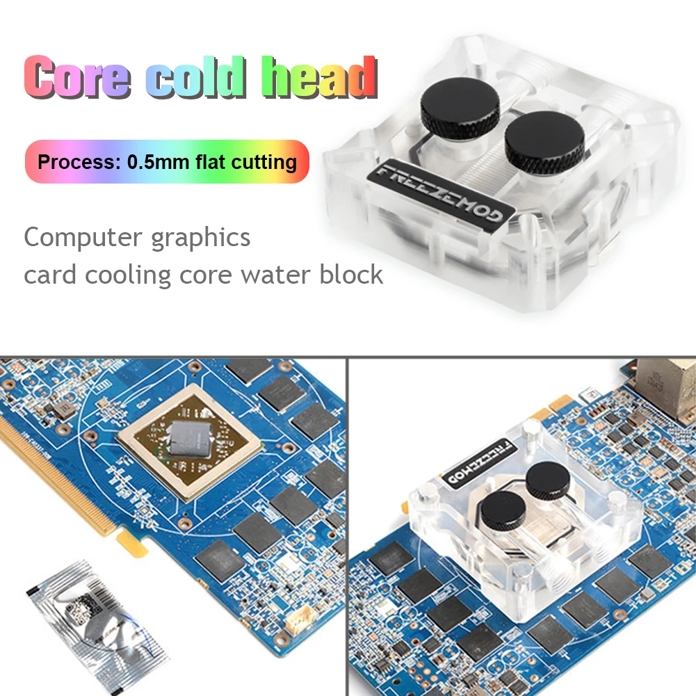 

Водяной блок FREEZEMOD G1/4 с медным сердечником, графическая карта, блок водяного охлаждения GPU (VGA-THC), медная Базовая пластина и акриловый материа...