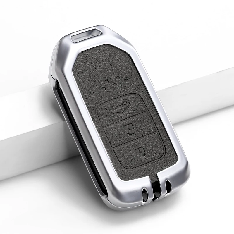

Zinc Alloy Car Key Cover Protection For Honda Civic City Accord CRV CR-V XR-V Odyssey Vezel Jade Crider Fit 3 Buttons Auto Bag