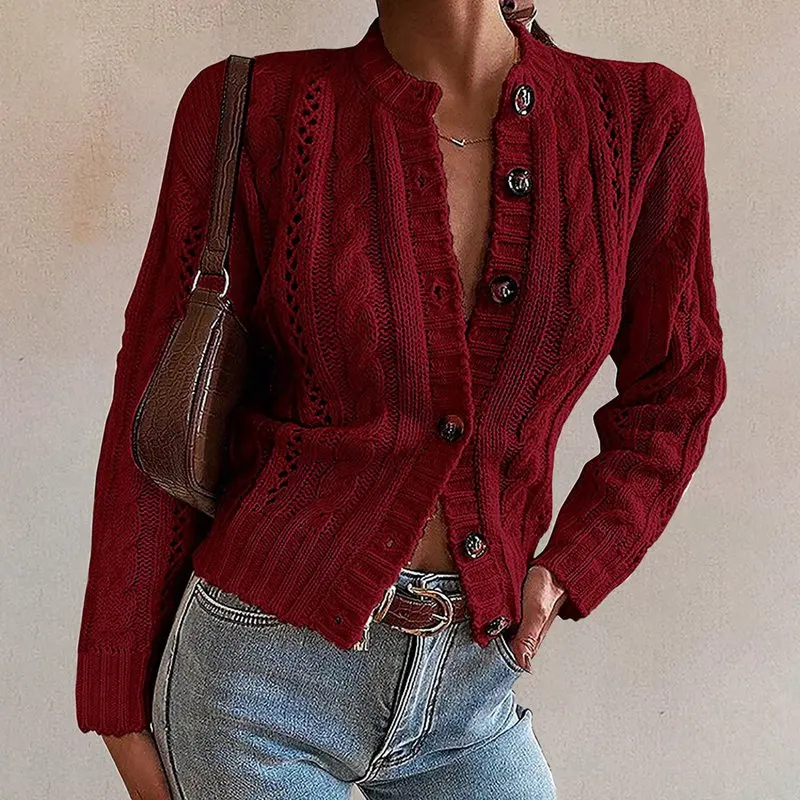 

Sweater Cardigan Women 2021 Autumn Winter O-Neck Single Breasted Loose Short Sweaters Sweet Jumpers Long Sleeve Knitting Tops