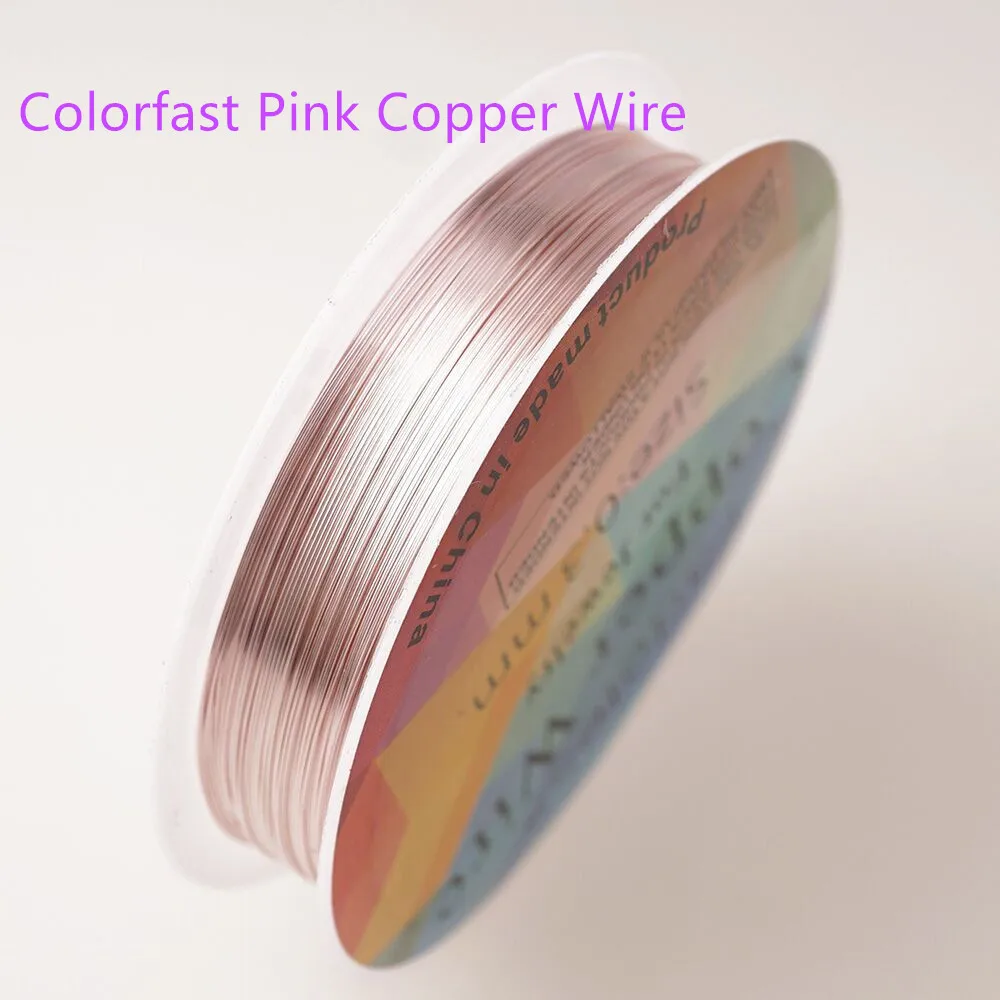 Colorfast pink Четырехслойный разноцветный комбинезон серебро Медный провод для браслет Цепочки и ожерелья самодельные Украшения, Аксессуары 0,2/0,25/0,3/0,5/0,6/1,0 мм ремесло Бисер провода HK018 - Цвет: Colorfast pink