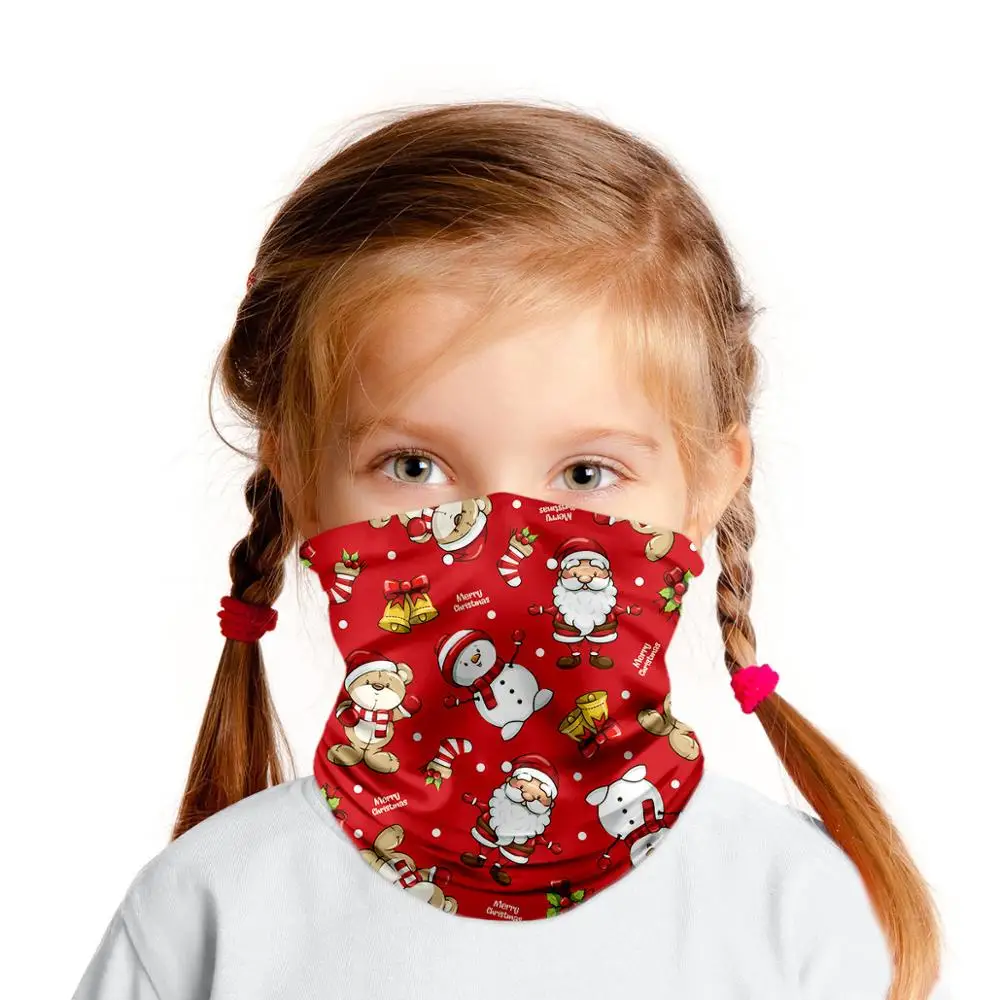 Детский бесшовный Рождественский шарф труба с 3d Цифровым принтом для мальчиков и