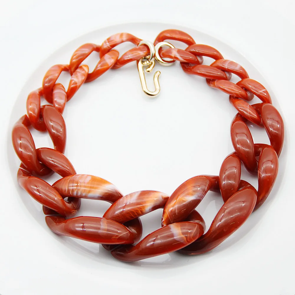 Массивное ожерелье чокер на крупной цепочке для женщин богемные разноцветные