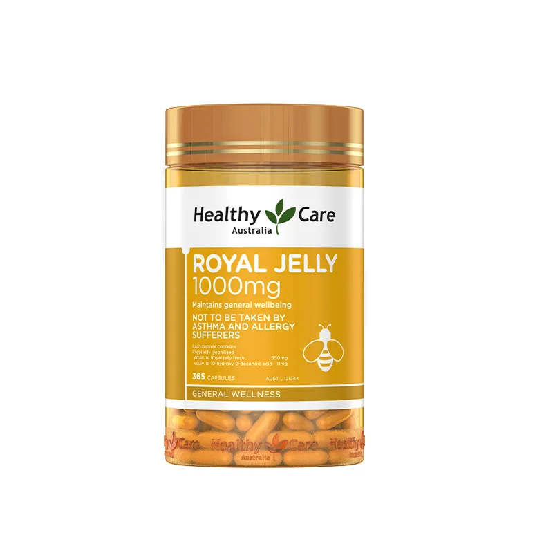 Healthy Care Royal Jelly Capsules 365 Capsules/Bottle Free Shipping