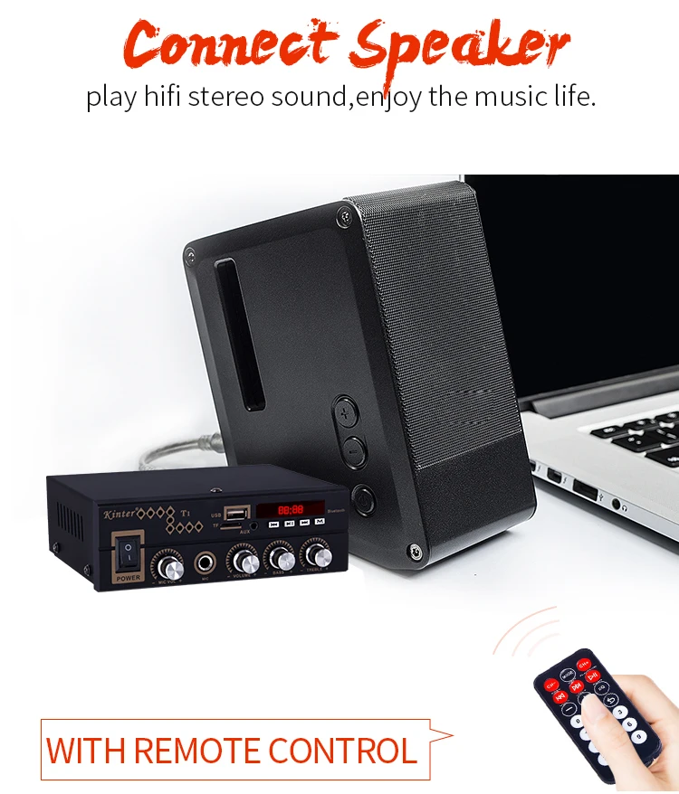 Kinter T1 аудио усилитель воспроизведения MP3 в USB TF карта имеет fm-радио и микрофонный вход 220-240 в источник питания мини размер металлический корпус