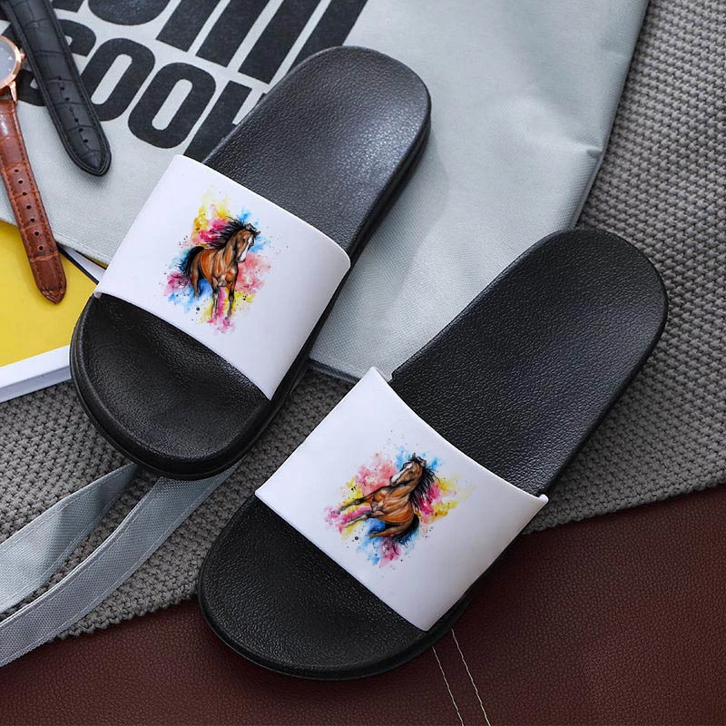 

2021 women slippers Colorful feather flow color animal cool pattern slippers Indoor Bedroom Home Shoes ladies flip flops