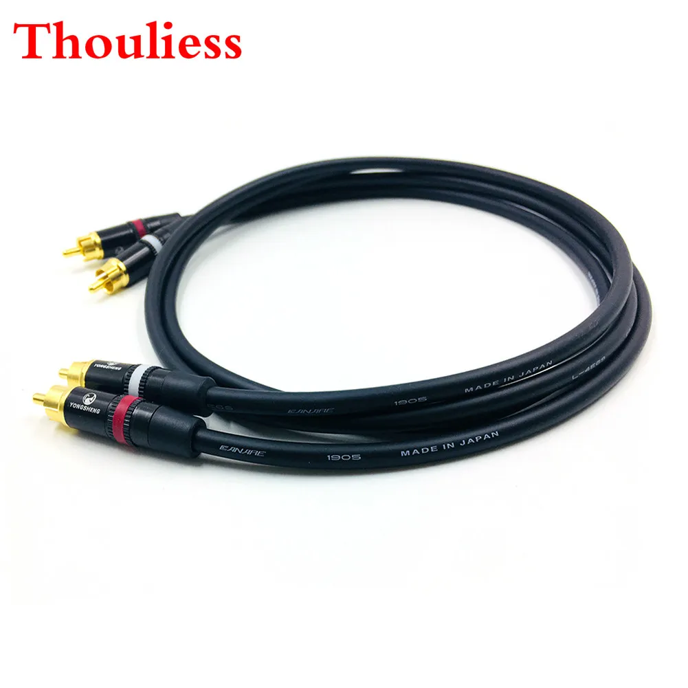 Опорный кабель Thouliess RCA, соединительный кабель 2 RCA в 2 RCA, аудиокабель с 7nOCC, однокристальный copperr, CANARE L-4E6S 1905, кабель