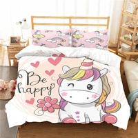 bedroom bedding unicorn pattern duvet cover set soft material home textiles with pillowcase bed linens king double size