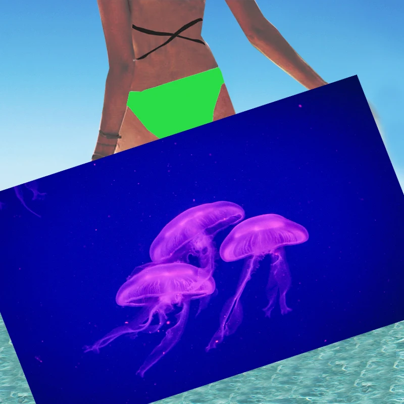 Пляжное полотенце с морской Медузой для ванной комнаты купания по