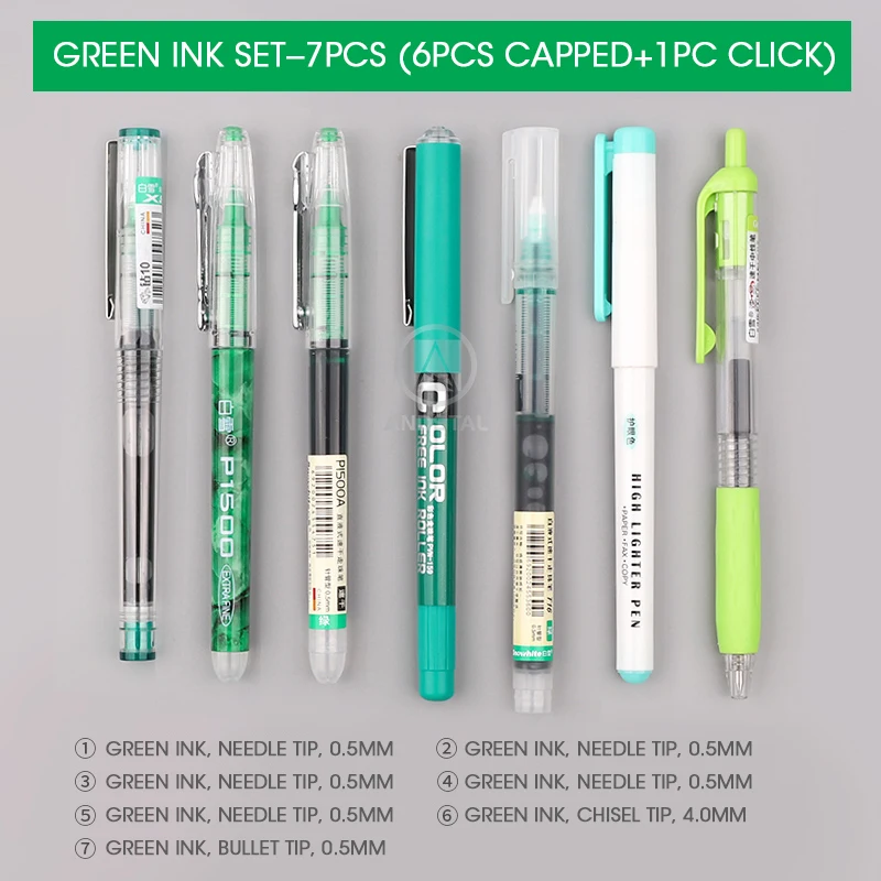 Andstal 6 шт/7 Шт Красочная Жидкостная роликовая ручка 0 5 мм фиолетовая синяя красная