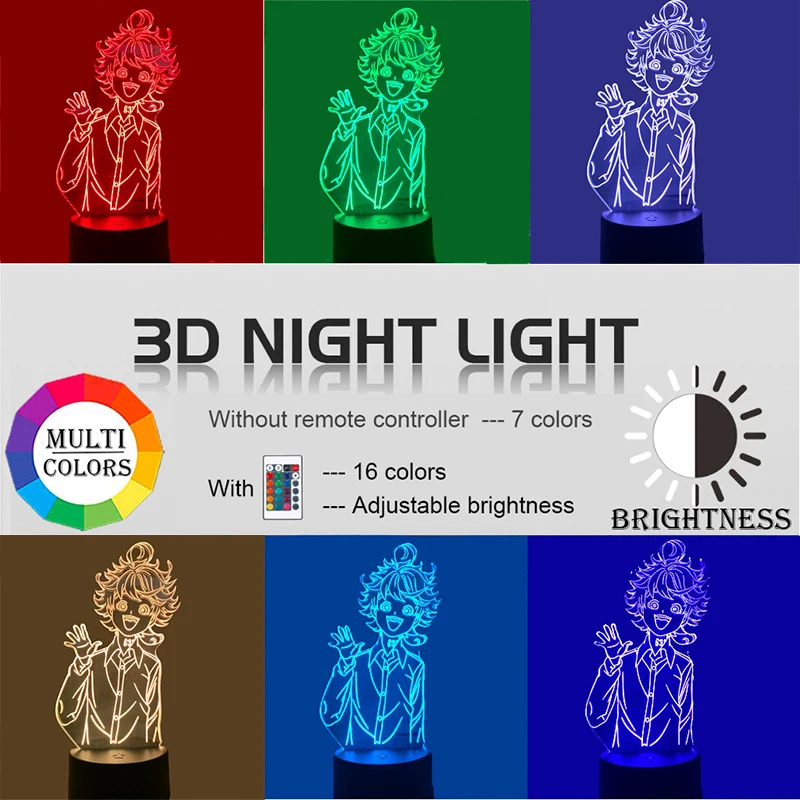 Обещанный логотип Neverland 3D светодиодный Ночник светильник для домашнего декора