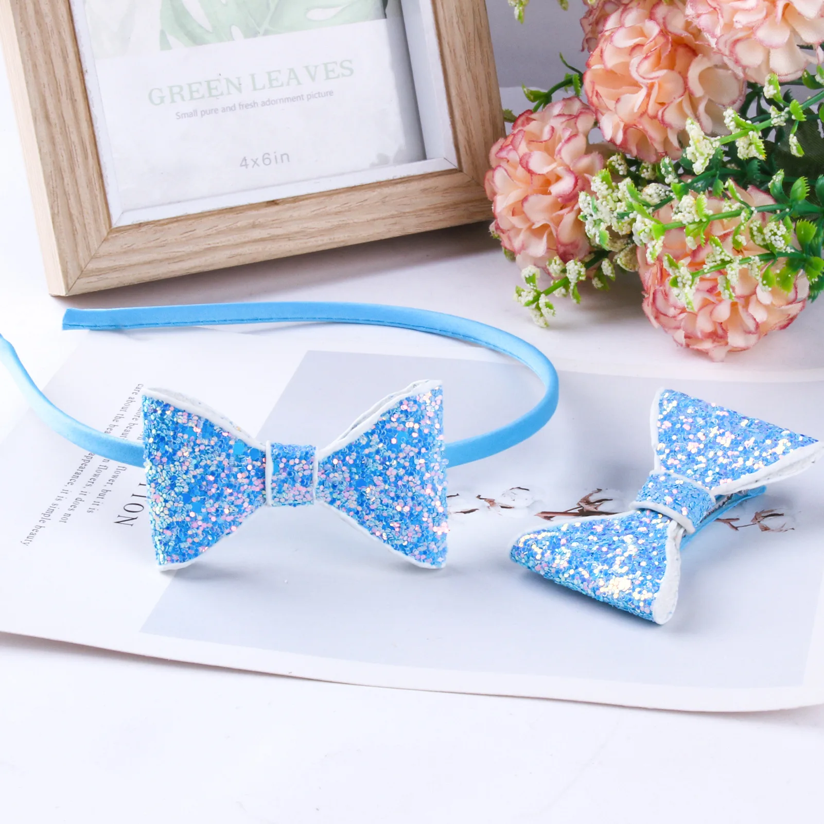 

2021 New Hot Sale Shiny Cute Bow Children's Non-slip Hair Sweet Princess Accessories Girl Headband Headwear