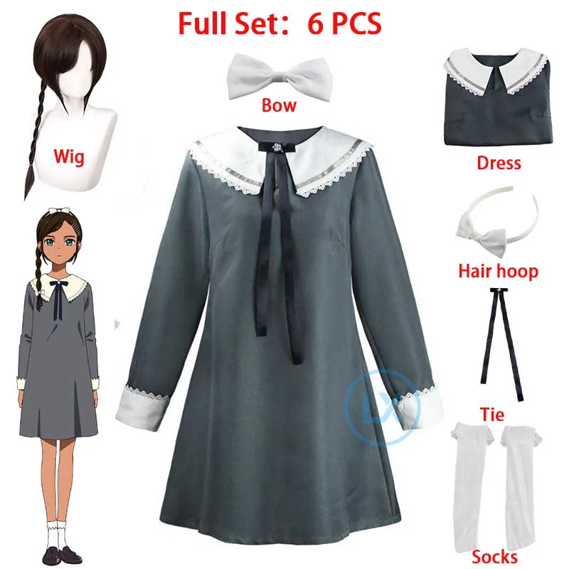 

Anime WONDER EGG PRIORITY Neiru Aonuma Cosplay Kawaii Dresses Dark Gray Japanese Style Lolita Dress Cosplay Costume Halloween