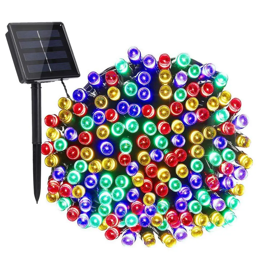 four colors B 200LED 22 м Солнечная энергия красочный Сказочный светильник гирлянда узор 8 Личность Рождество Двор открытый двор декоративный светильник - Испускаемый цвет: four colors B