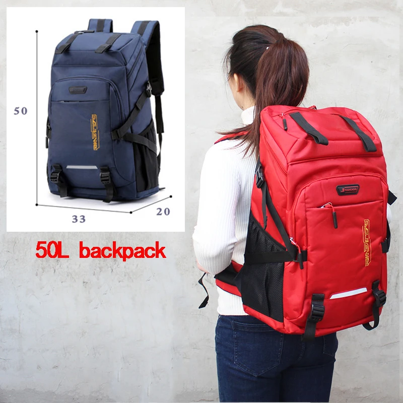 50L red 80L водонепроницаемый мужской рюкзак унисекс для путешествий, спортивная сумка для альпинизма, туризма, альпинизма, кемпинга, рюкзак для мужчин - Цвет: 50L red