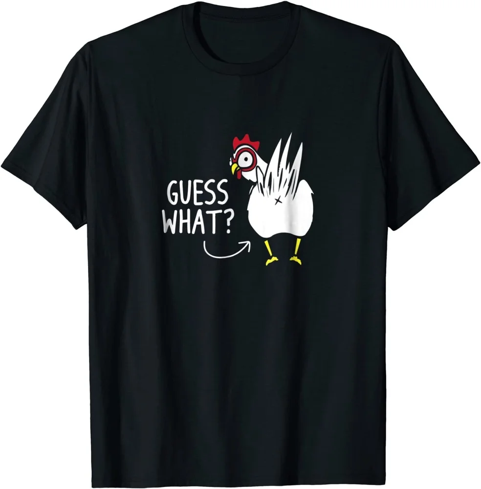 

2021 T Shirt Women Kawaii Summer Tops T-shirt Graphic Tees Fashion Tee Shirt Guess What Chicken Butt T-Shirt