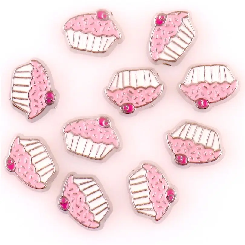 20 шт./лот эмаль горный хрусталь розовый торт плавающие амулеты делая жизнь
