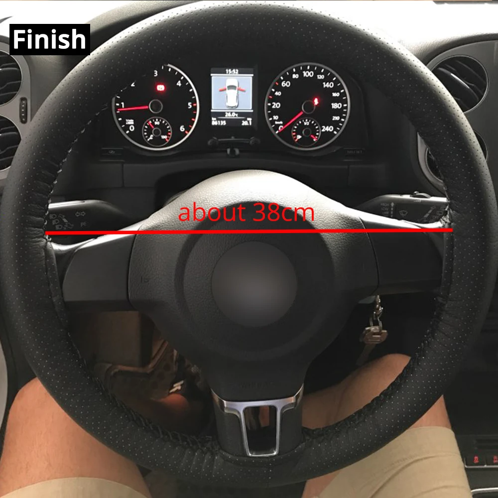 Автомобильный Стайлинг DIY чехлы на руль чрезвычайно мягкая кожаная оплетка на руль Автомобильная стрелка нить 38 см аксессуары для интерьера