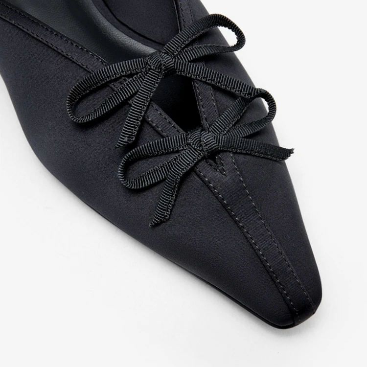 

2021 Summer Beige Heeled Sandals Square Toe Female Shoe Black Girls Block Bow Low Comfort New Scandals Rome Butterfly-knot Solid