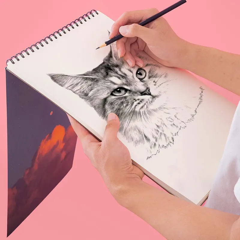 

8K(26*38cm) Thick Sketchbook Student Children's Drawing Book Art Supplies Sketchbook Notebook School 100Sheets