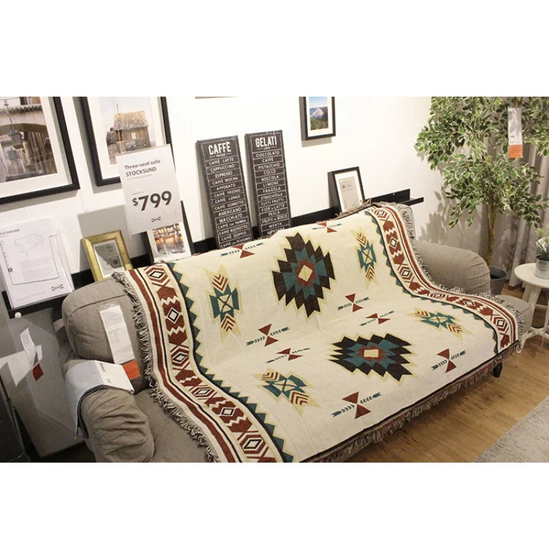 Satin Al Ev Kanepe Havlu Kanepe Battaniyesi Hattı Battaniyesi, Oturma Odası Sandalye Kanepe Dekorasyon, Bohemian Püskül, Evrensel Tüm Mevsim