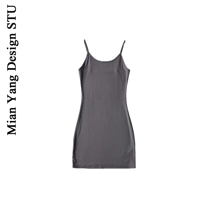 

Однотонное Хлопковое платье на бретельках для девочек, эластичная юбка в стиле ретро, Однотонная юбка в американском стиле