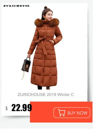 ZURICHOUSE, зимнее женское пальто, длинная куртка с капюшоном, меховой воротник, теплые парки, Женская мода размера плюс, тонкая стеганая куртка