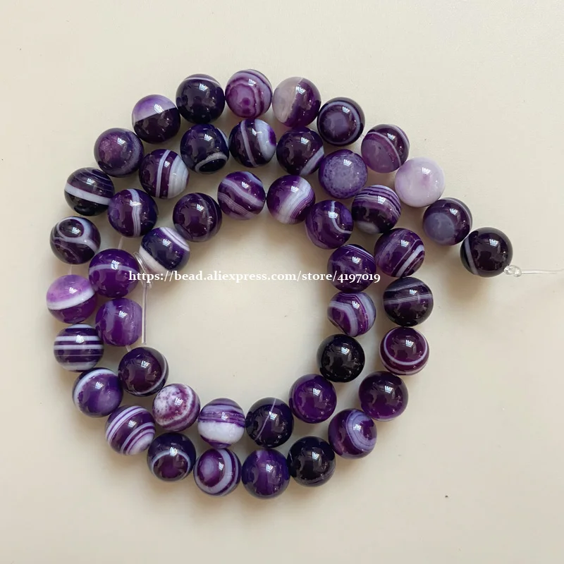 Натуральные камни высшего качества, фиолетовые Агаты Sardonyx, круглые свободные бусины 8, 10, 12 мм, выберите размер для изготовления ювелирных из...