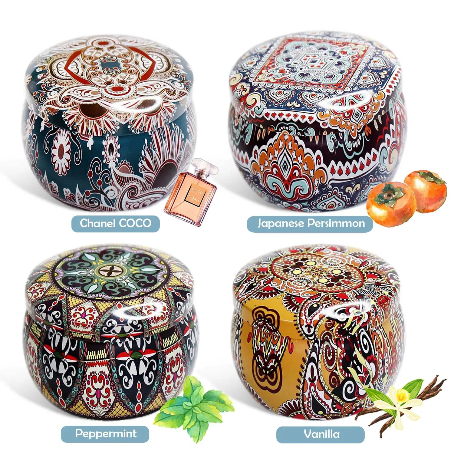 DIY этнические свечи оловянные банки искусственный соевый воск ароматизированные